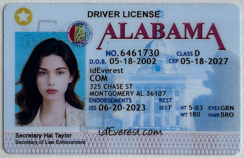 Scannable Fake Alabama Driver License