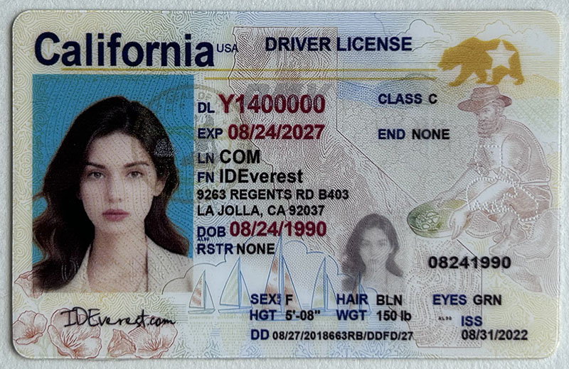 Scannable Fake California Driver's License